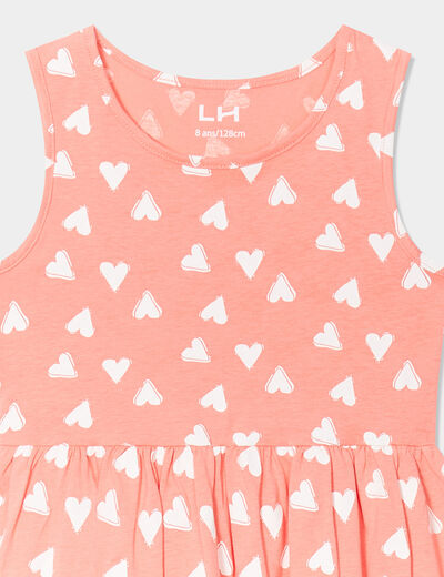 Robe patineuse sans manches coton vieux rose fille