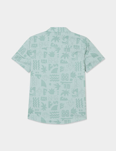 Chemise manches courtes vert kaki garçon