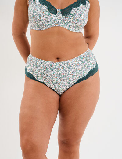 Shorty microfibre ecru femme grande taille
