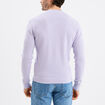 Pull en maille textur&eacute;e col rond parme homme