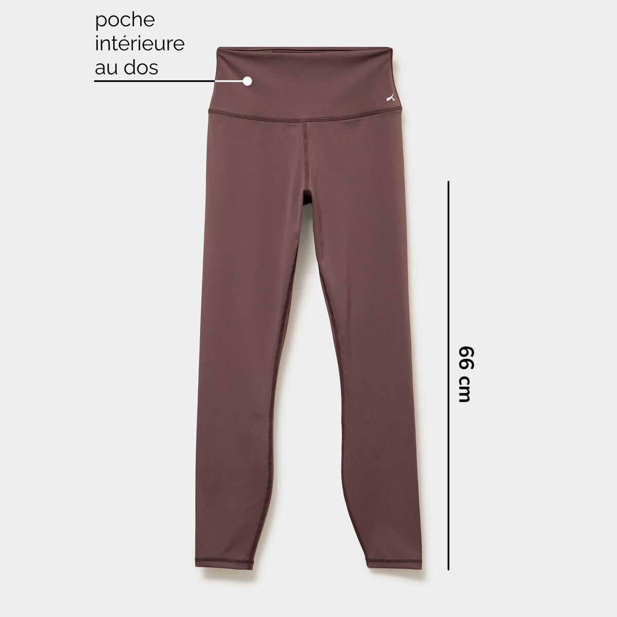 Legging de sport gainant taille haute mauve femme