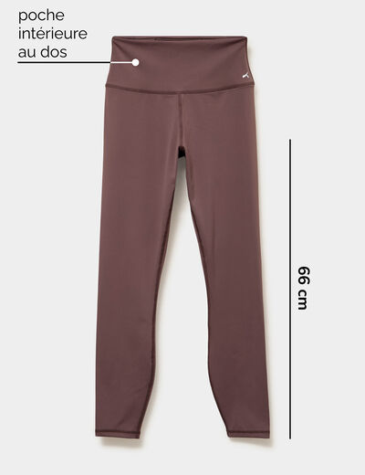 Legging de sport gainant taille haute mauve femme