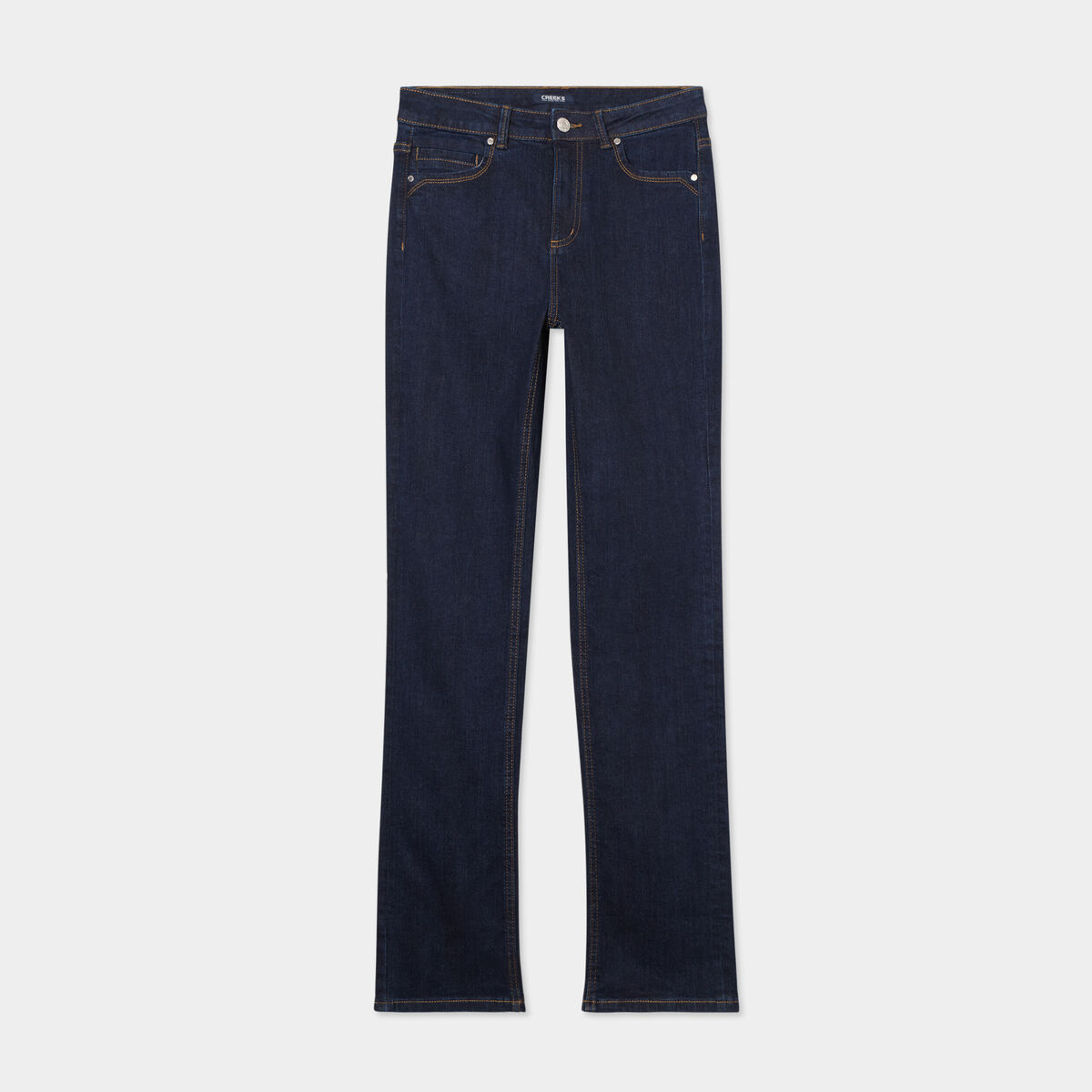 Jeans straight taille standard Creeks denim brut femme