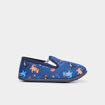 Chaussons effet velours bout rond bleu gar&ccedil;on