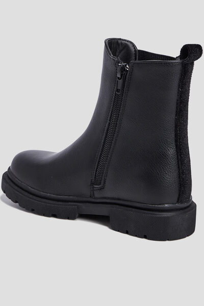 Bottines chelsea crantées noir fille