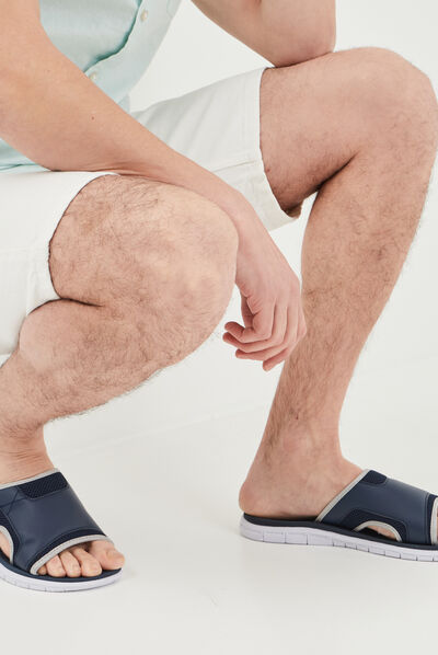 Mules Trappeur bleu marine homme