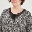 T-shirt 2-en-1 cordons au col noir femme grande taille