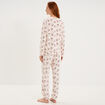 Ensemble pyjama t-shirt pantalon velours ecru femme