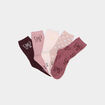 Lot 5 paires chaussettes &agrave; motifs bordeaux fille