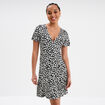 Robe patineuse manches courtes noir femme
