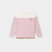 T-shirt coton col rond manches longues vieux rose fille
