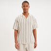 Chemise coton col cubain manches courtes ivoire homme