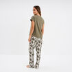 Ensemble pyjama t-shirt et pantalon ecru femme