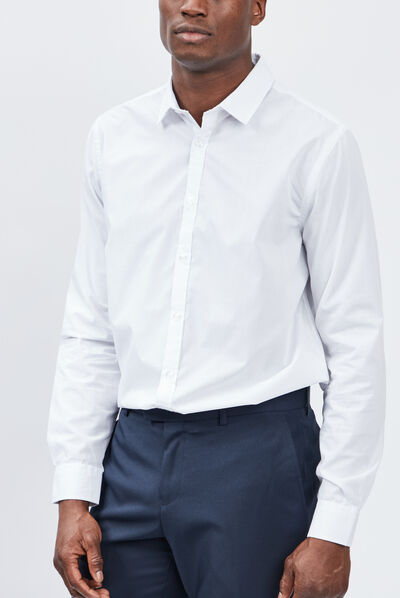 Chemise manches longues Studio blanc homme