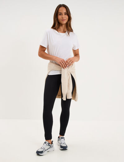 Legging taille &eacute;lastiqu&eacute;e noir femme
