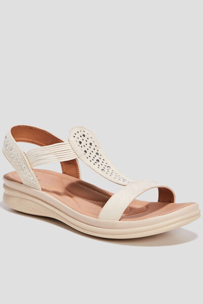 Sandales avec strass sable femme