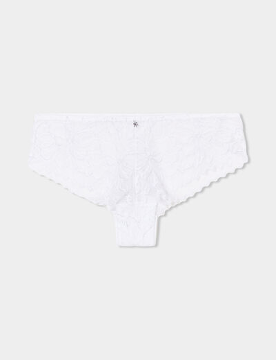Shorty en dentelle blanc femme