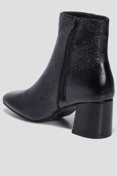 Bottines à talons carrés noir femme