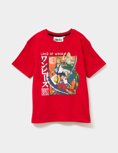 T-shirt manches courtes One Piece rouge garçon