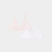 Lot de 2 soutiens-gorge triangle coton rose clair fille