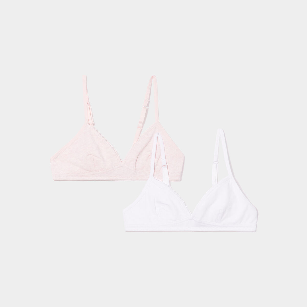Lot de 2 soutiens-gorge triangle coton rose clair fille