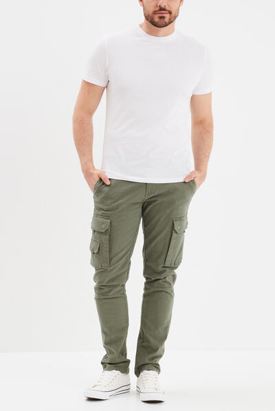 T-shirt en coton manches courtes blanc homme