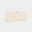 Bandeau tricot&eacute; &agrave; torsades sable femme