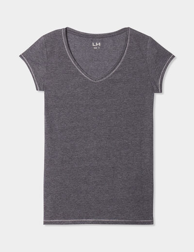 T-shirt manches courtes gris foncé femme