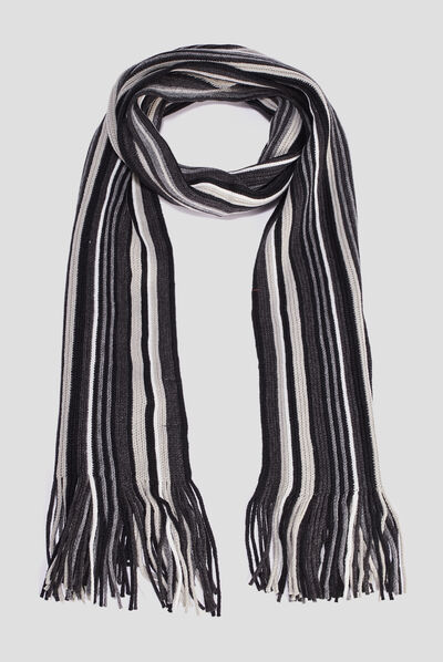 Écharpe à franges noir homme