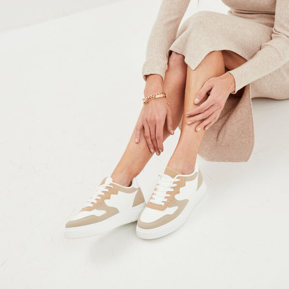 tennis basses a lacets creeks sable femme Tennis basses à lacets Creeks sable femme