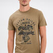 T-shirt manches courtes coton Liberto vert kaki homme