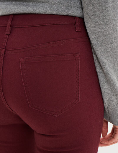 Pantalon slim stretch violet fonc&eacute; femme