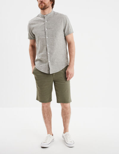 Bermuda chino à coulisse vert kaki homme