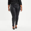 Pantalon slim paillet&eacute; 5 poches noir femme grande taille