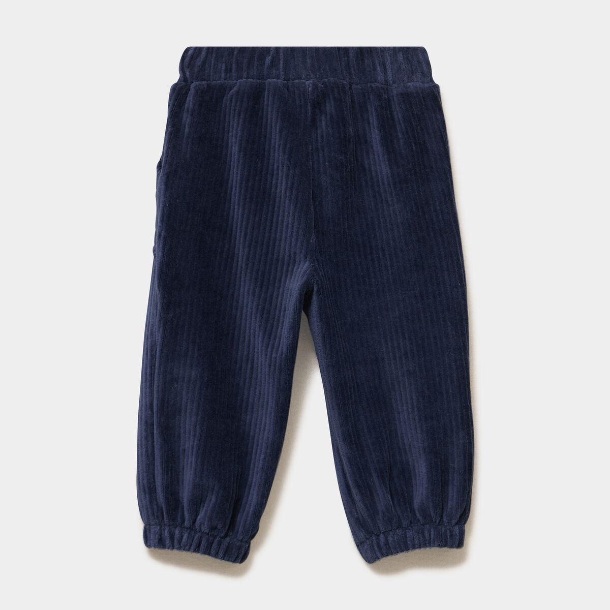 Pantalon effet velours c&ocirc;tel&eacute; bleu marine b&eacute;b&eacute; gar&ccedil;on