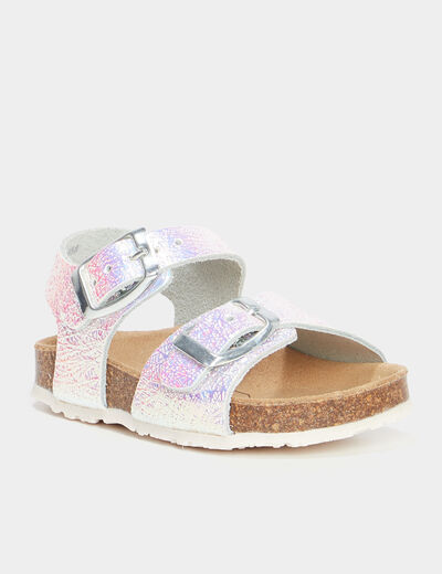 Sandales irisées en cuir Creeks rose bébé fille