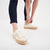 Tennis basses semelles en corde blanc femme