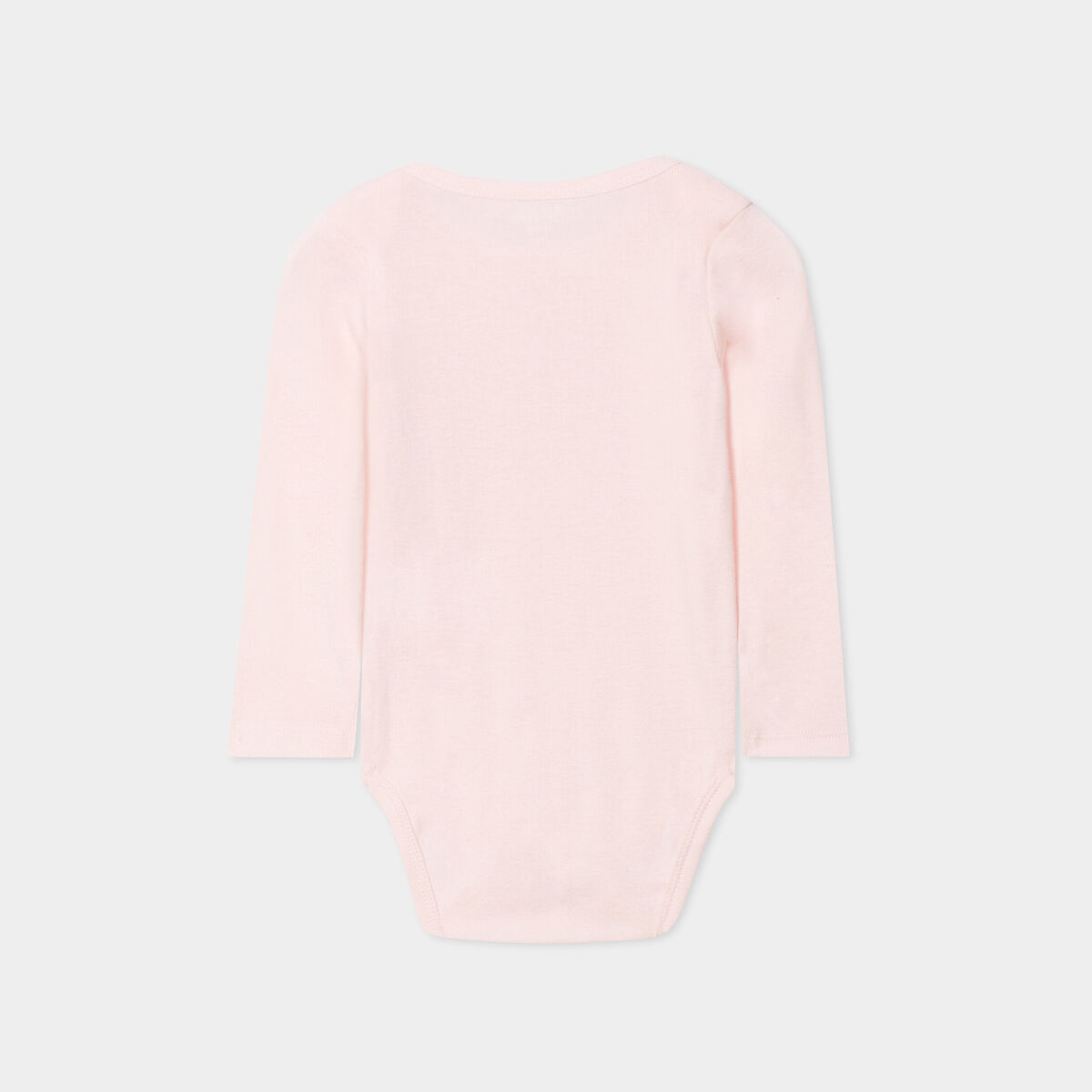 Lot de 5 bodies manches longues coton rose clair bébé fille