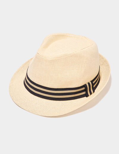 Chapeau trilby tressé sable homme