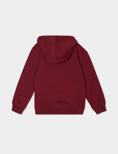 Sweat hoodie oversize à capuche bordeaux garçon