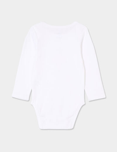 Body US coton Monsieur Caca x La Halle blanc bébé garçon