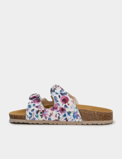Mules brides &agrave; scratchs violet femme