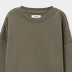 Sweat oversize manches longues col rond vert kaki gar&ccedil;on