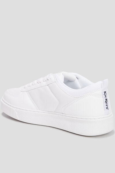 Tennis basses à lacets Kickers Style blanc femme