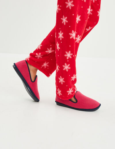 Chaussons à bout rond rose femme