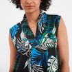 Blouse sans manches col en V Mosquitos noir femme