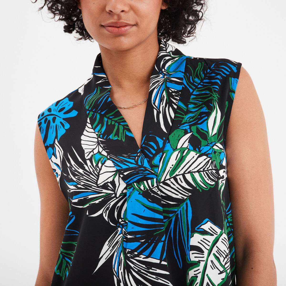 Blouse sans manches col en V Mosquitos noir femme