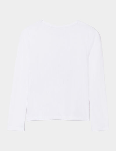T-shirt Halloween manches longues coton ivoire fille