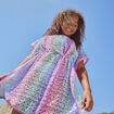 Robe de plage ajour&eacute;e parme fille