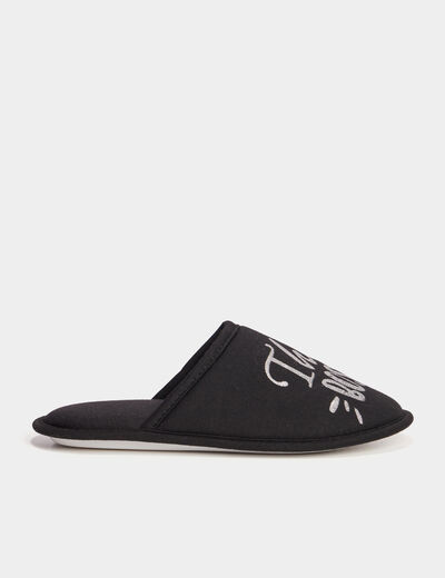 Chaussons mules noir femme